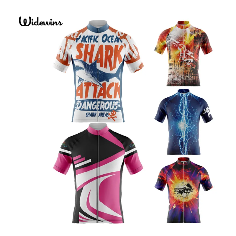 

widewins Pro Team Summer Bike Shirt Men's Cycling Jersey Short Sleeve Sportswear Maillot Ciclismo MTB Breathable Clothing