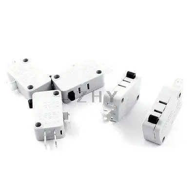 

5 Pcs AC 250V 15A SPDT 1NO 1NC Memontary Push Button Micro Switch White