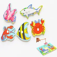 Детская Милая креативная деревянная Магнитная игра для рыбалки и настольная игра-головоломка, детская игрушка для улицы, забавная игрушка, подарок для ребенка