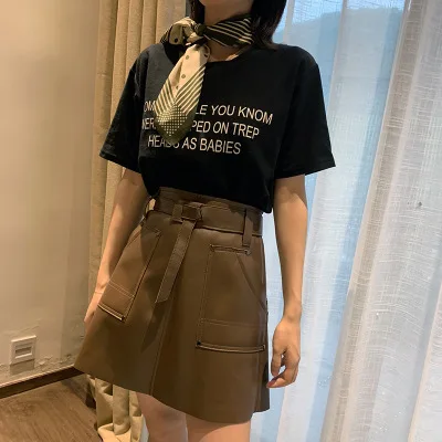 MESHARE New Fashion Genuine Sheep Leather Skirt G31 2023 women new genuine sheep leather skirt high waist a line metal buckle versatile real sheepskin skirt e9