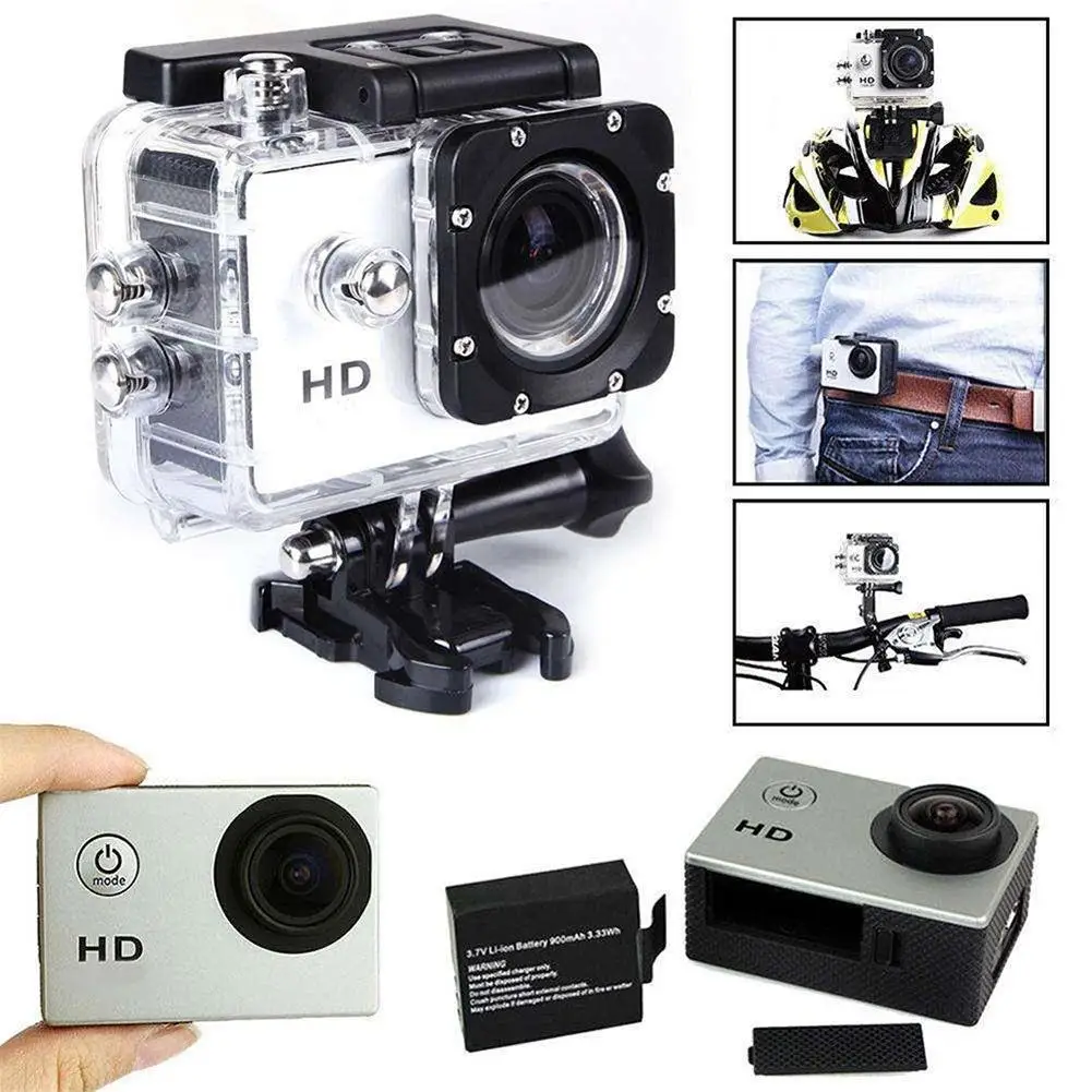 HD Action Camera Waterproof Camera 2.0 Inch motorcycle helmet camera HD Extreme Sports DV Camera Novice Accessories