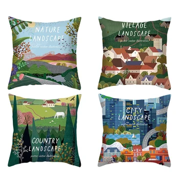 

4 Pcs Cushion Cover Throw Pillowcase 45X45cm Linen Cotton Soft Decorative Pillow Cover Sofa Pillow Case for Home Decor