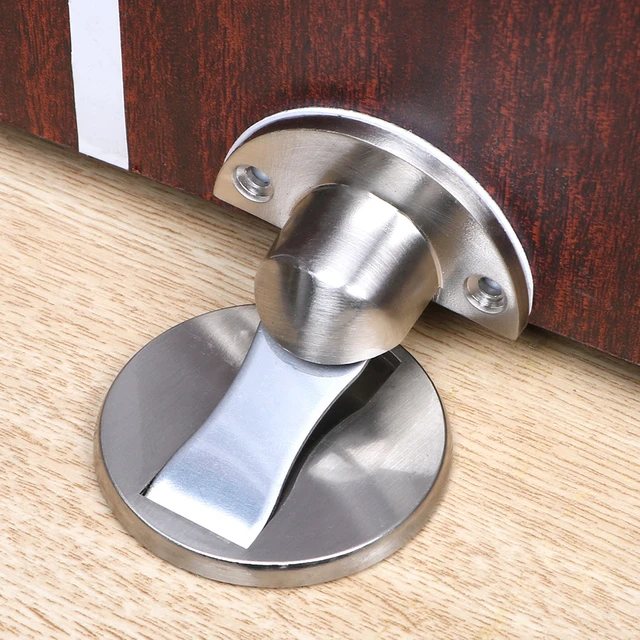 KAK-Topes de puerta magnéticos de acero inoxidable 304, soportes de puerta  ocultos, sin clavos, para suelo, ferretería para muebles