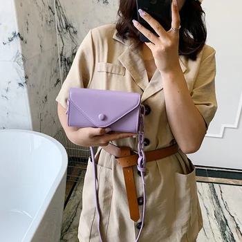 

Mini Solid Color Flap Bag Female PU Leather Crossbody Bags For Women 2020 Summer Shoulder Handbags Female Travel Bag