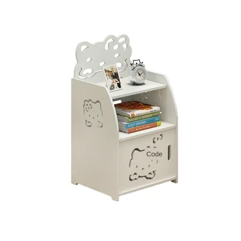 

Simple Modern Bedside Table Assembly Living Room PVC Locker Children Bedroom Narrow Cabinet Mini Storage Cabinet Wateable