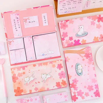 

Cherry cat post it set student box multi-functional note book n times notepad