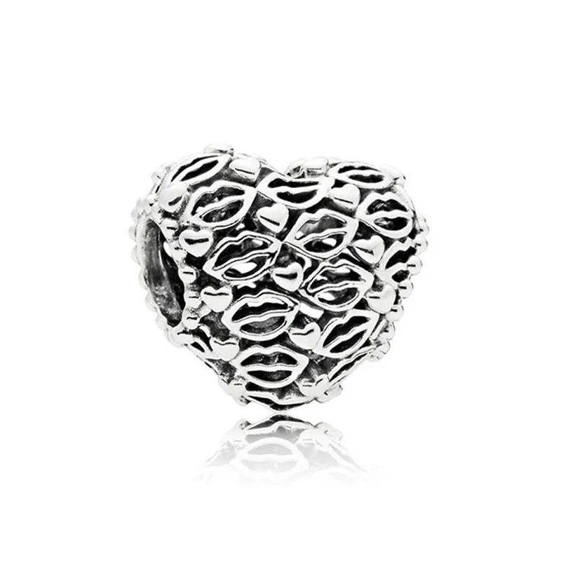 

Authentic 925 Sterling Silver Bead Love and Kisses Charm Fit Pandora Women Bracelet Bangle Gift DIY Jewelry