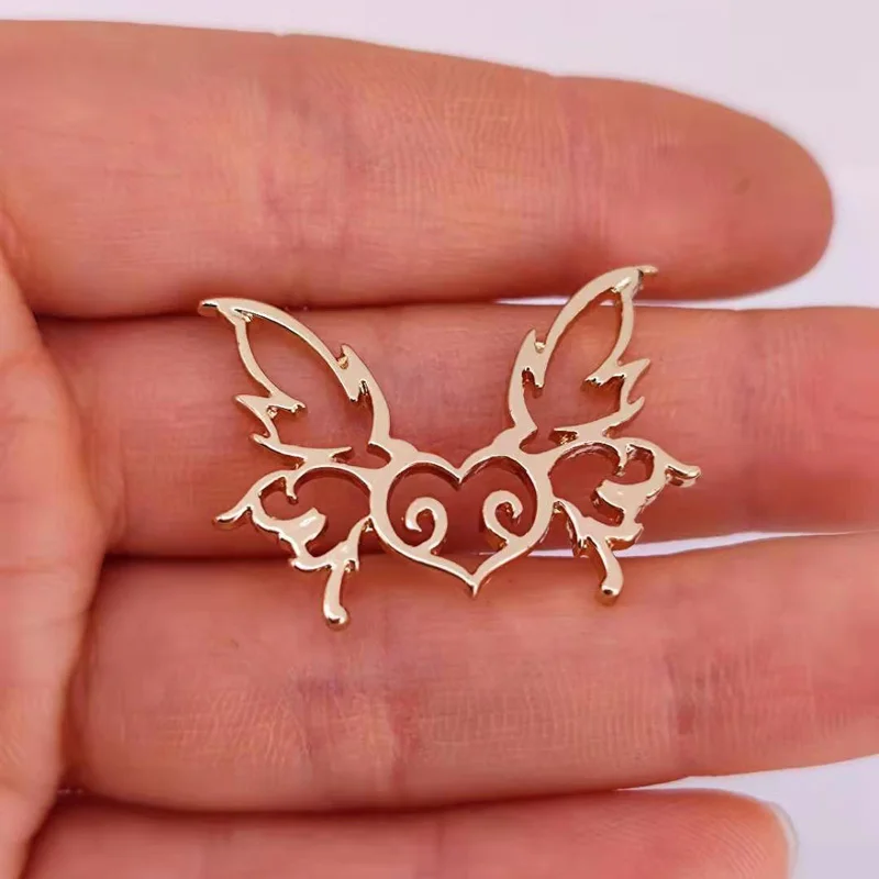 hzew 50pcs Hollow butterfly pendant charm heart cute charms gift for women man Accessorie