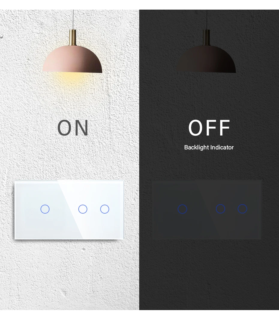 Bseed-Touch Sensor Interruptor de Luz, Impermeável Duplo