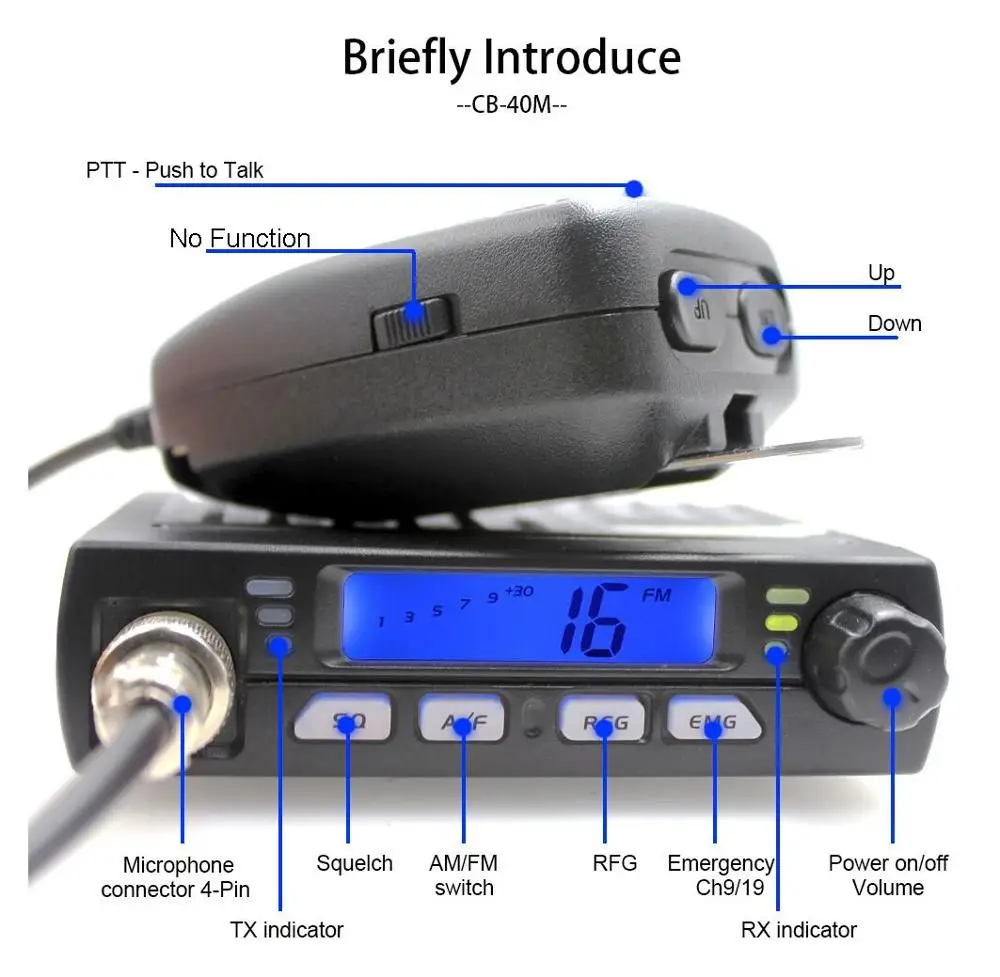 Ultra Compact AM FM Mini Mobie CB Radio 25.615--30