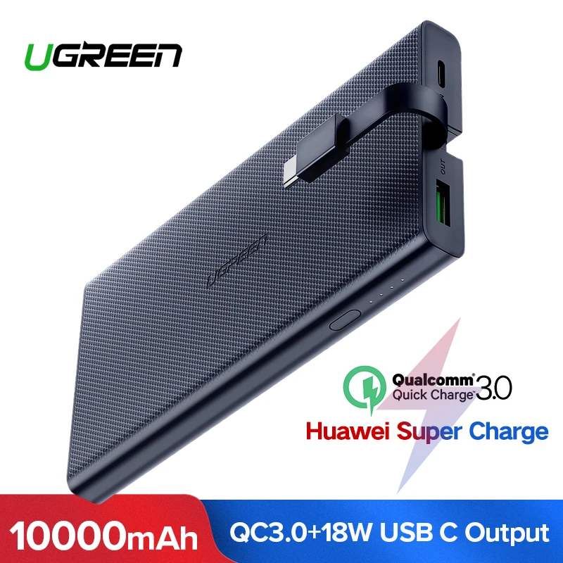 Ugreen 10000mAh Power Bank 18W Quick Charge 3 0 Powerbank External Battery Charger Pack For Xiaomi