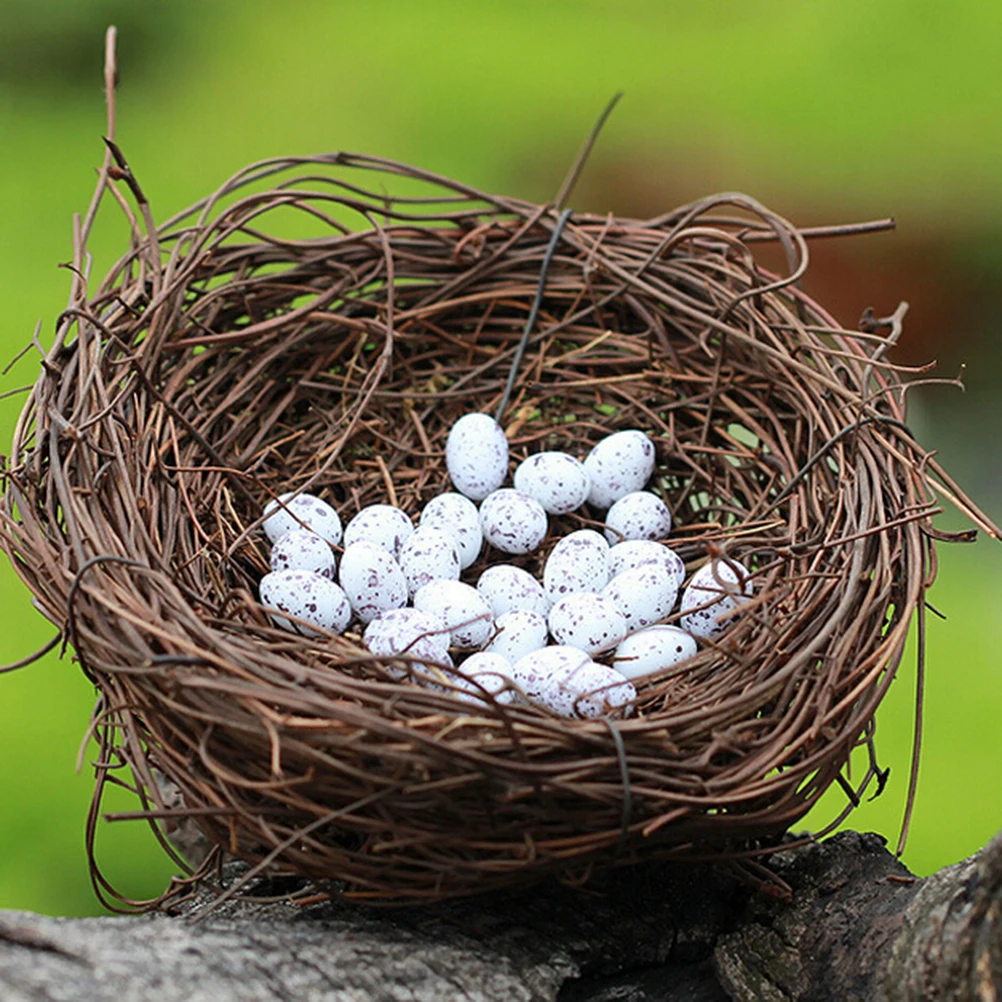 Микро Фея Украшения Сада миниатюрная фигурка игрушки, поделки DIY аксессуары гнездо для искусственных птиц модель яйца