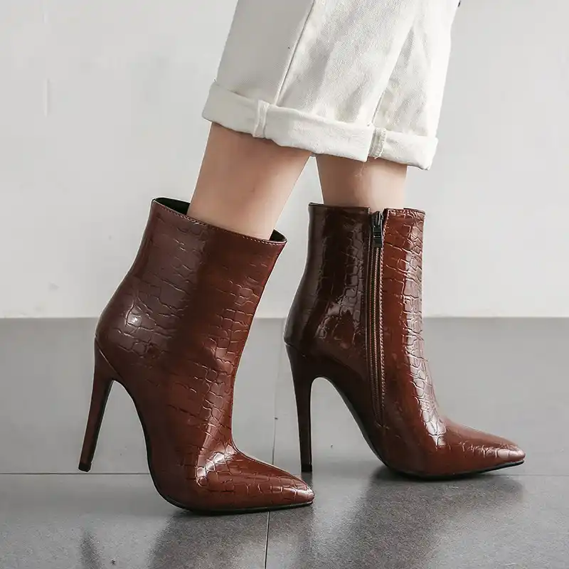 tan stiletto ankle boots