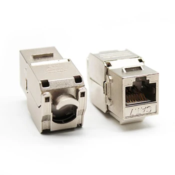 

12Pcs RJ45 Keystone Cat7 Shielded FTP Zinc Alloy Module Network Keystone Jack Connector Adapter 10GB Network