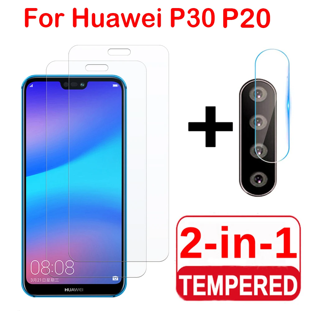2 в 1 закаленное стекло для huawei P30 lite P20 Pro Y6 Y9 P Smart mate 20 Защита экрана для honor 20 8X10 9 lite стекло