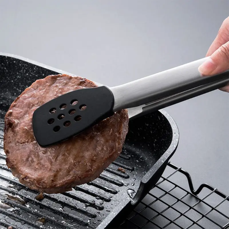 

Stainless Steel Kitchen Flexible Tongs Cooking Utensils BBQ Barbecue Baking Ice Meat Salad Food Serving Clip Clamp Grips