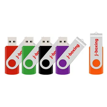 

J-boxing 5PCS USB 2.0 Flash Drive 1GB Metal 360 degree Design Thumb Drive Pendrives for Computer Macbook Sewing Machine Colorful