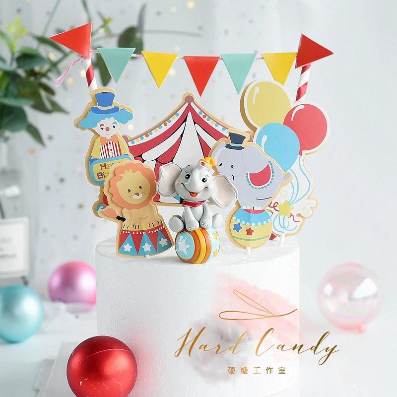Цирк Клоун декорation de gâteau joyeux anniversaire многоцветная баллон dеcoration pour enfants flecte enfant fourntures de cuis