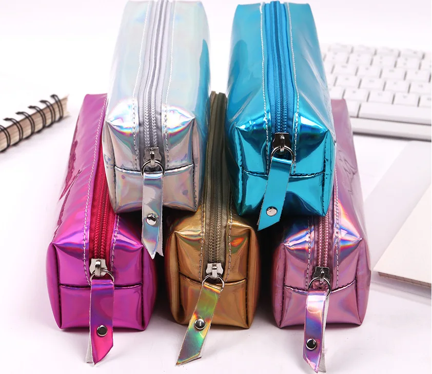 

Creative Laser Pencil Case Hipster Stationery Box Female Cosmetic Bag Storgage Bag Students Stationery Bag