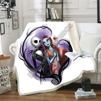 

The Nightmare Before Christmas Jack Skull Sherpa Blanket Plush Velvet Warm Sheet Cartoon Office Nap Blanket JACK-014