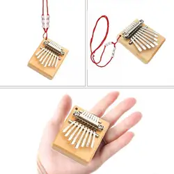 8 Mini Kalimba Thumb Piano Pendent Portable Musical Instrument Mahogan Cute Good Sound Finger Percussion Gift For Child X9w5