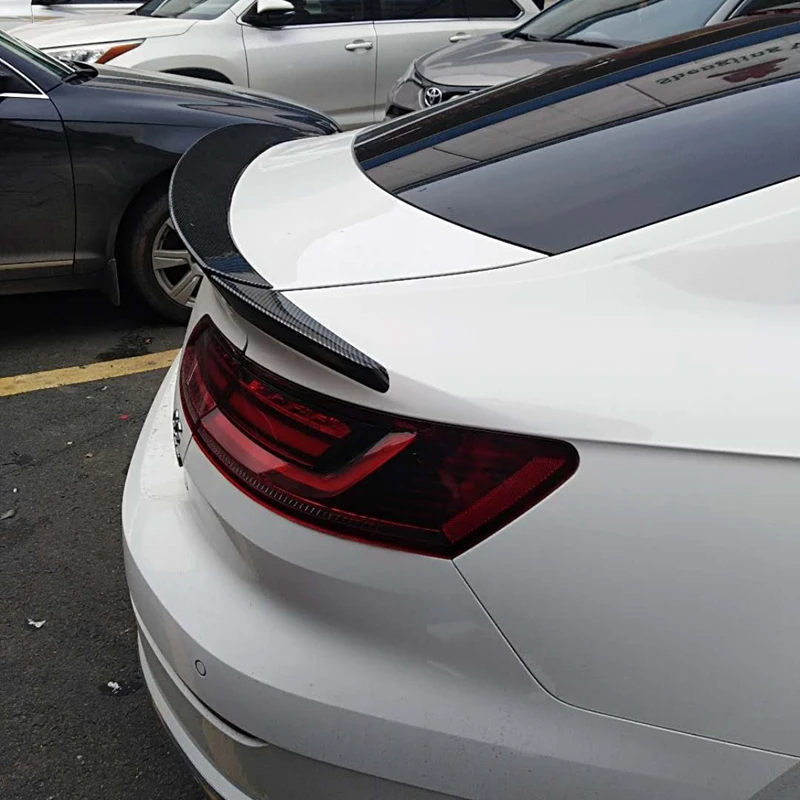 Для Volkswagen NEW CC Высокое качество углеродного волокна автомобиля украшение в виде хвостового крыла задний багажник спойлер 3 шт./компл