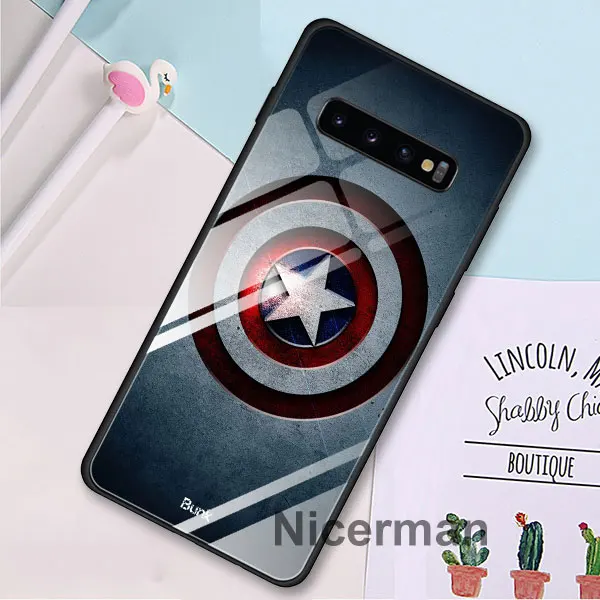 15 Стражи Marvel Мстители закаленное стекло Чехлы для samsung Galaxy S10 S8 S9 Plus S10e Note 9 10 Plus A50 A30 чехол Coque - Цвет: 15