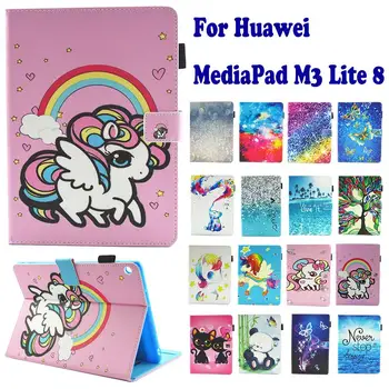 

Fashion PU Leather Case Stand Holder Case Cover For Huawei MediaPad M3 Lite 8 CPN-W09 CPN-AL00 Tablet PC Protective Fundas Cat