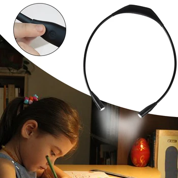 

Study Room Adjustable Angle 4 LEDS Reading Light Night Jogging Hands Free USB Rechargeable Eye Protection Neck Hanging 3 Modes