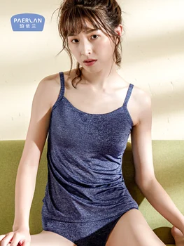 

PAERLAN Can Wear The Integrated Sling Bra Sexy Female Bottoming Vest With The Chest Pad Without Wearing The Bra Underwear Summer