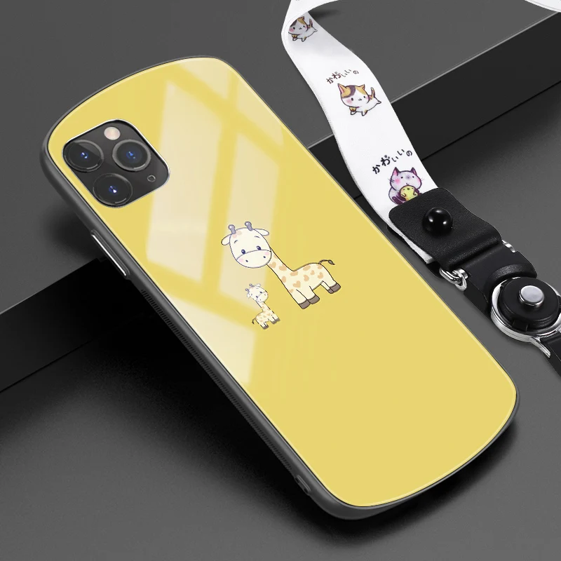 Для iphone 11 pro max 6,5 6,1 защитный чехол из закаленного стекла в форме дуги красочные игровые чехлы для iphone 11 6,1 стеклянная оболочка - Цвет: yx qinzixiaolu