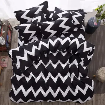 

Black White Series Imitation Cotton4Pcs/set Home Textile Soft and Comfortable Bedspread Quilt Cover Pillow Cover Bedding