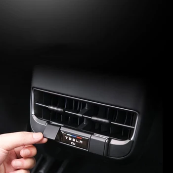 

Car styling Accessories for Tesla Model 3 Car Rear Back Air Vent outlet USB Charge Frame Protection Cover ABS Decorative sticker
