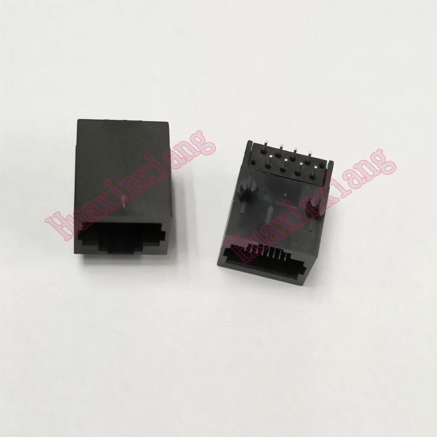 Jack Conector Plástico Pcb Mount Rede Internet Modular 18.5 mm 50 Peças Lote Preto Rj45 8p8c