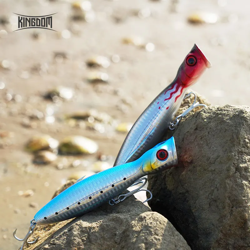 Наживка для рыбы Kingdom жесткая наживка topwater Popper 8cm9.5g 10cm16g 13cm36g плавающая с крючком