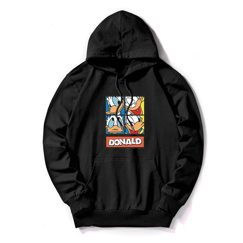 

Women Hoodies Autumn Winter Plus Size Cartoon Print Long Sleeve Pocket Pullover Hoodie Female kpop Warm Donald Duck Sweatshirt