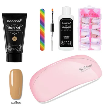 

30g Extend Builder Polygel Nail Kit Poly Gel Set Nail Quick Extension UV LED Hard Gel Acrylic Builder Gel with Nail Lamp