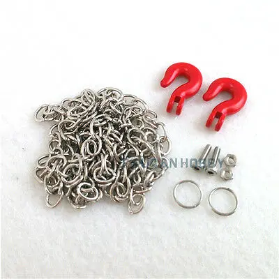 

1/10 RC Crawler Car Metal Tow Hooks W/ Chain Shackle Accessory TH01411-SMT4