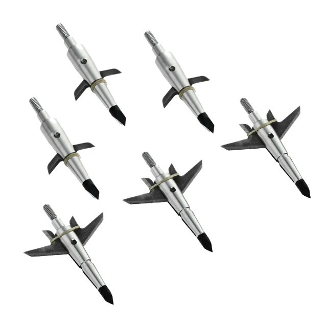 Silver 6 шт. 100 зерна наконечники стрел/рыболовные наконечники стрел, стрельба из лука наконечники стрел для охоты спорта стрельбы на открытом воздухе - Цвет: Silver