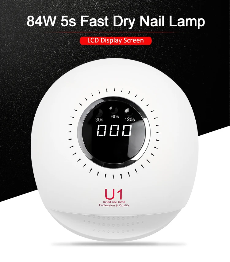 84 Вт УФ-светодиодная Сушилка для ногтей, лампа для полировки геля с нижним съемным таймером, ЖК-дисплей, быстросохнущая лампа для ногтей, маникюрные инструменты