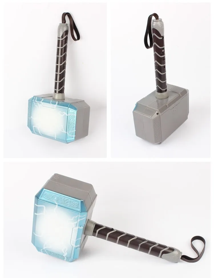 Child Cosplay The Avengers 2 Thor LED light luminous sounding Helmet Weapon hammer quake model toy Costume party gift