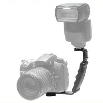 

Camera Stand L-shaped Angle 2 Shoe Flash Bracket DV Bracket Tray Dual Hot Shoe Flash Bracket for DSLR Camera Camcorders