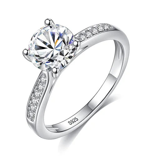 BELAWANG высококачественное серебро 925 пробы AAA+ обручальные кольца со стразами для женщин Серебряные женские обручальные кольца ювелирные изделия - Цвет основного камня: YJ1280