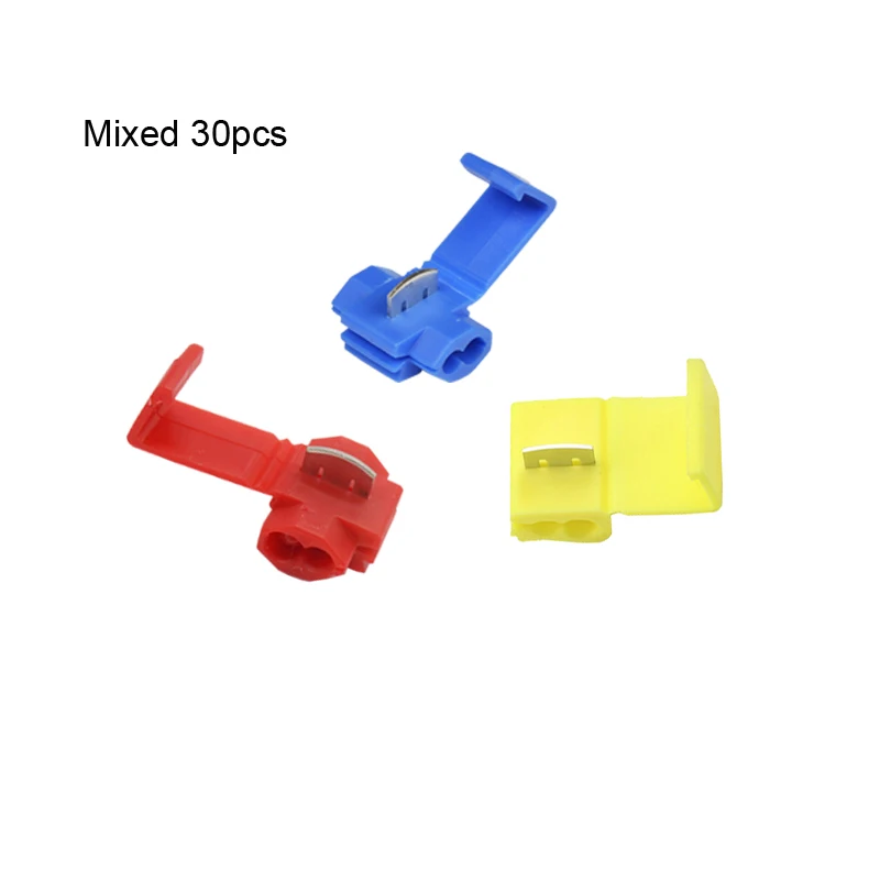 

Mixed 30pcs Car Quick Connection Clip Wire Terminals Crimp 801P3 802P3 805P3 Red Blue Yellow Lossless Joint Wiring Deduction