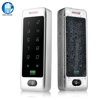 

IP65 Waterproof Access Control Keypad RFID Keyboard EM Card Reader Touch Metal with Doorbell WG26/34 for Door Lock System Keyfob