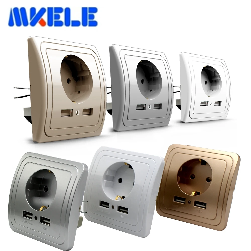 

3 Colors Smart Home Adapter 16A EU Standard Outlet Electrical Plug Socket Power Outlet Panel 110~250V Wall Power Socket