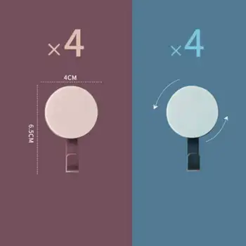 

Wall Self-Adhesive Clothes Towel Hooks Bathroom Wall Key Holders Home Plastic Key Hat Storage Racks 8pcs.N