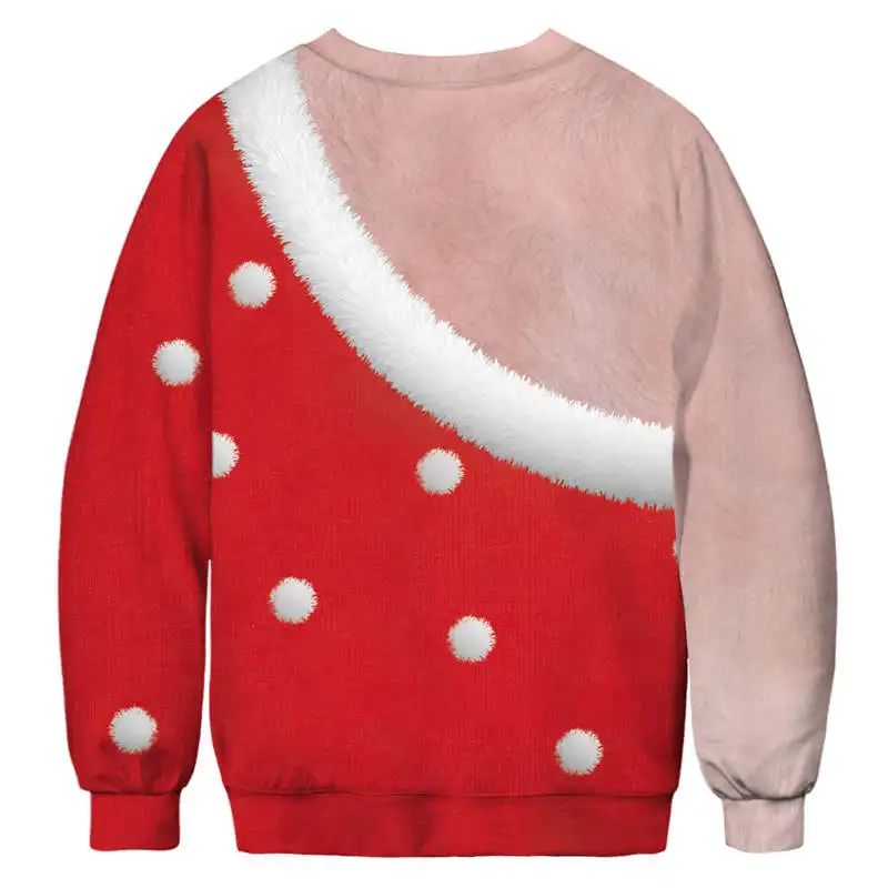 Унисекс, для мужчин и женщин,, некрасивый Рождественский свитер, каникулы, Санта-эльф, Забавный рождественский джемпер с фальшивыми волосами, осенне-зимняя верхняя одежда