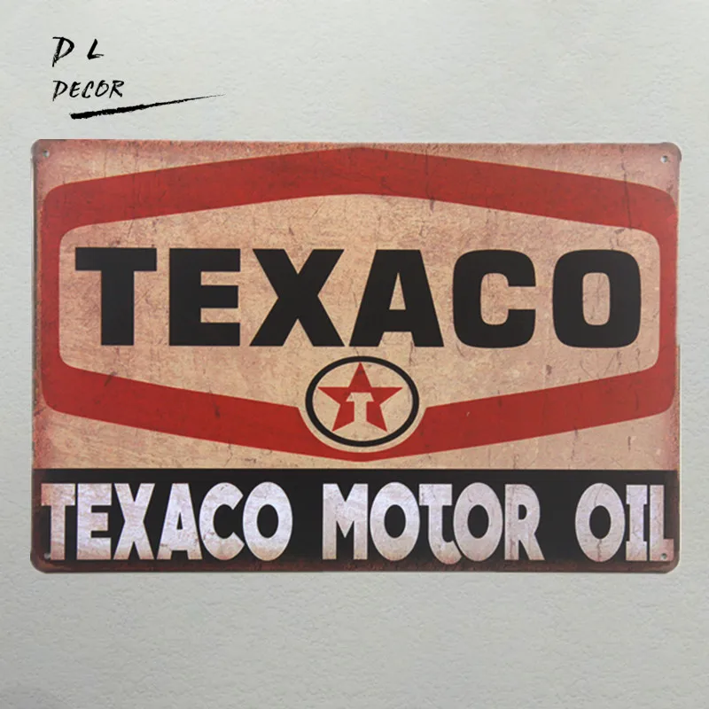 DL-TEXACO Масляная Станция, винтажный металлический знак, плакаты и принты, аксессуары для украшения дома