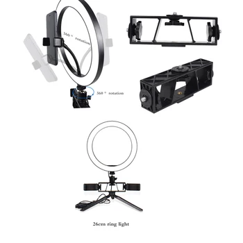 

Adjustable LED Selfie Ring Light Studio Photography Photo Fill Ring Light 360 Degree Rotary with Tripod for Smartphone Makeup
